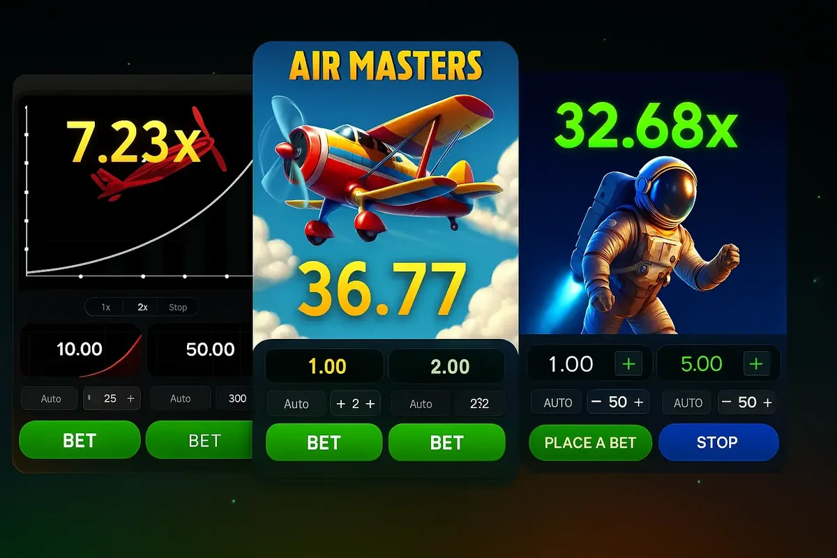 Mummys Gold Air Masters Crash Game Interface - Multiple Crash Games Available